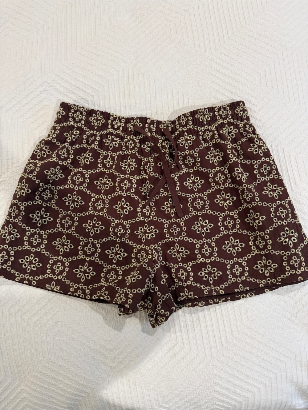NWOT Zara brown embroidered shorts